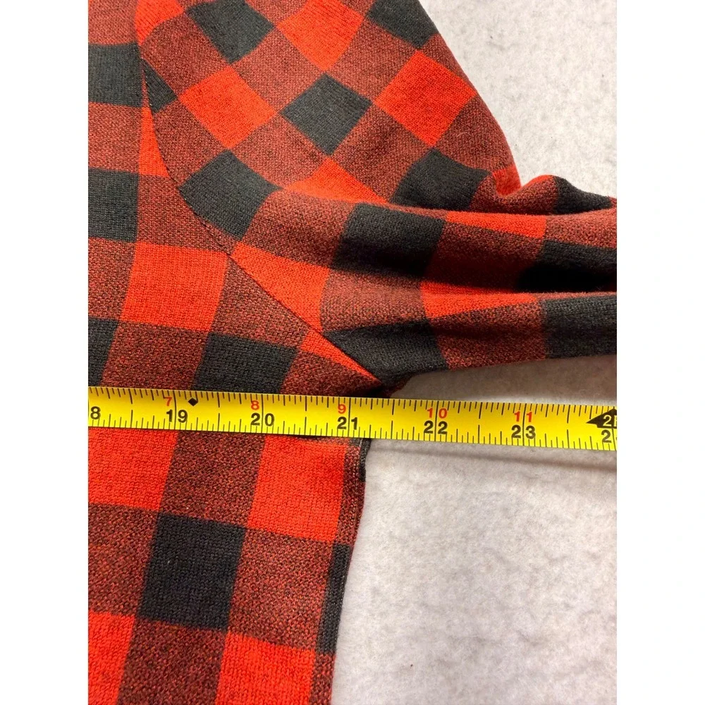 Lane Bryant Buffalo Plaid Mock Neck Bell Sleeve Top Red Black 14/16 NWT